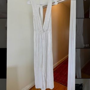 White satin jumpsuit